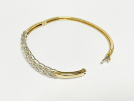 14 K Gouden Slaven Armband 0.30 crt Briljantgeslepen Diamant - 12,06 g