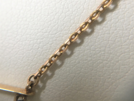 14 K Antiek Gouden Anker Collier 2.5 crt Roosgeslepen Diamant  ca 1920