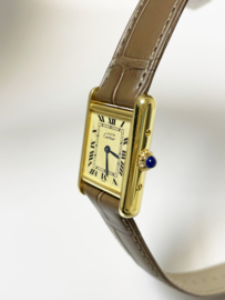 Must de Cartier Tank Midsize Quartz Ivory Roman Dial - Taupe / Incl Garantie Cartier