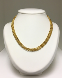 14 K Antiek Gouden  Twee-Rijig Jasseron Collier - 47 cm / 11 g