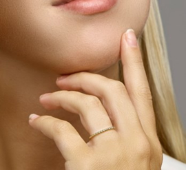 14 K Gouden Dames Ring / Aanschuifring Bolletjes
