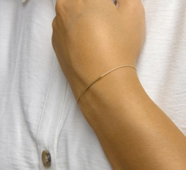Verstelbare Armband Katoen 13 - 19 cm / 14 K Goud Bruin