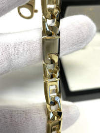18 Karaat Bicolor Gouden Rolex Schakel Armband - 22 cm / 39,6 g / 9.5 mm