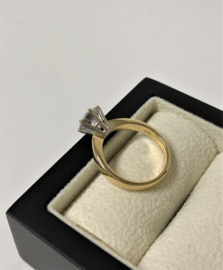 18 K Gouden Solitair Ring 1.57 crt Briljantgeslepen Diamant F/SI2 - GIA Certificaat