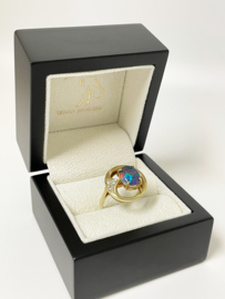 14 K Gouden Design Ring Opaal / Diamant