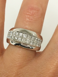 Zware 18 K Witgouden Bandring 1,0 crt Diamant Top Wesselton - 17 g
