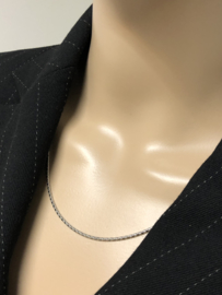 14 K Witgouden Popcorn Collier - 50 cm