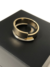 14 K Bicolor Gouden Heren Design Ring - 9,6 g
