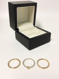 PANDORA Stapelringen Droplets Gouden Ringen 150178 CZ  / 190214 Diamant