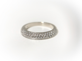 18 K Witgouden Aanschuif Ring 0.25 ct Briljant Geslepen Diamant Pavé