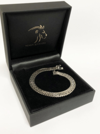 14 Karaat Witgouden Fantasie Schakel Armband - 18 cm / 15,8 g
