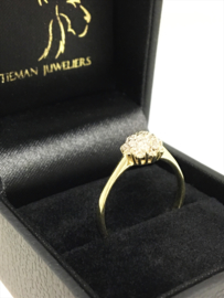 14 K Bicolor Gouden Rozet Ring 0.25 crt Briljantgeslepen Diamant
