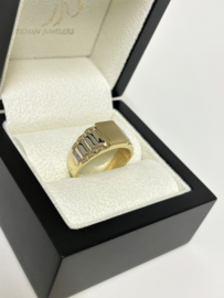 14 K Bicolor Gouden Heren Rolex Ring 10 x 17.5 - Mt 19.5