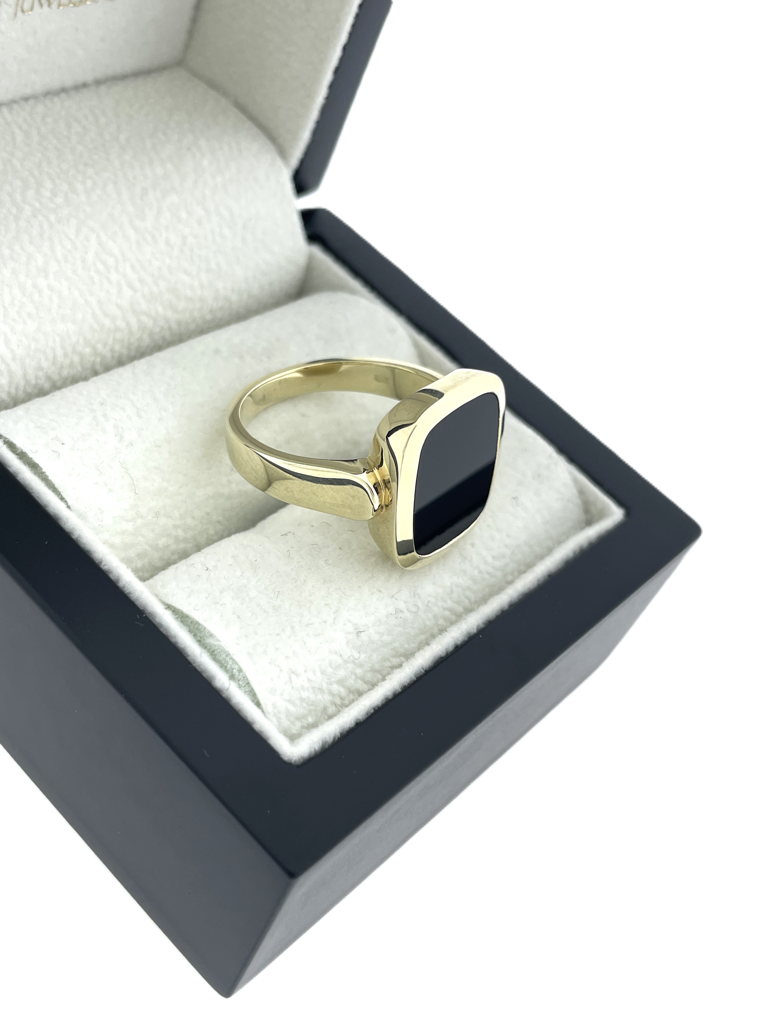 14 Karaat Massief Gouden Heren Zegelring Onyx / Klassiek - 11.5 Gram