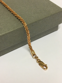 14 K Rose Gouden Fantasie Schakel Armband - 19 cm