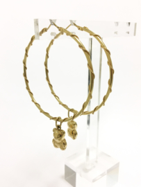 14 K Gouden Creolen Beertjes - 5,5 cm / 8,6 g