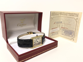 Cartier Vermeil Tank Quartz Inclusief Doos en Certificaat - Dames Polshorloge