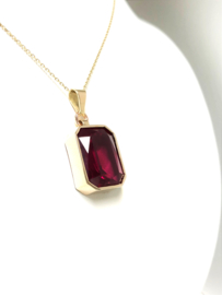Handvervaardigd 14 Karaat Gouden Hanger 9 ct Robijn Model 8-Kant