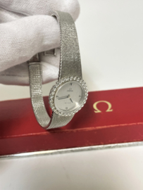 Omega de Ville 18 Karaat Witgouden Lady Diamond Cocktail Watch 1970 - Ref. 7243 / 0.50 ct Briljant Geslepen Diamant