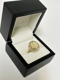 Vintage 14 K Gouden Munt Ring J. F. Kennedy 1963 Met Rosé Accenten