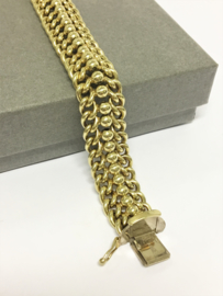 14 K Gouden Fantasie Schakel Armband - 18,5 cm / 20,5 g