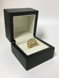18 K Gouden Band Ring ca 0.20 crt Briljantgeslepen Diamant