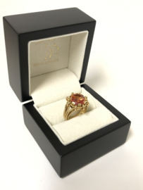 Handvervaardigd Antiek Gouden Ring ca 4.5 Crt Briljant Geslepen Oranje Saffier