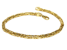 14 Karaat Gouden Konings Armband Byzantijns - 21 cm / 16 g