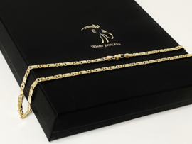 14 K Massief Gouden Valkoog Schakelketting - 51,5 cm / 19,36 g