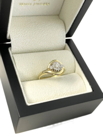 DIAMONDE - Gouden Slag Ring 0.28 ct Briljant Geslepen Diamant