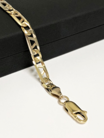 14 K Bicolor Gouden Rolex Schakel Armband - 21 cm / 11,15 g