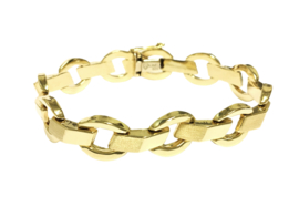 14 Karaat Gouden Fantasie Schakel Armband - 20 cm / 17,1 g