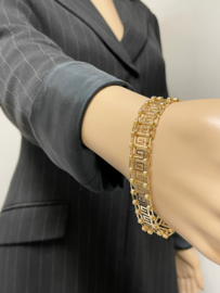 18 K Gouden Schakel Armband Meander Versace Motief - 19,5 cm / 16,73 g