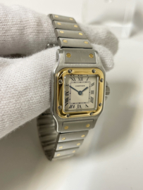 Cartier Santos Galbée Lady Quartz Staal Goud Roman Dial - Model 1057930 Incl Garantie