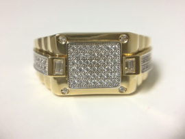 14 K Gouden Heren Rolex Ring  Zirkonia - 8,8 g