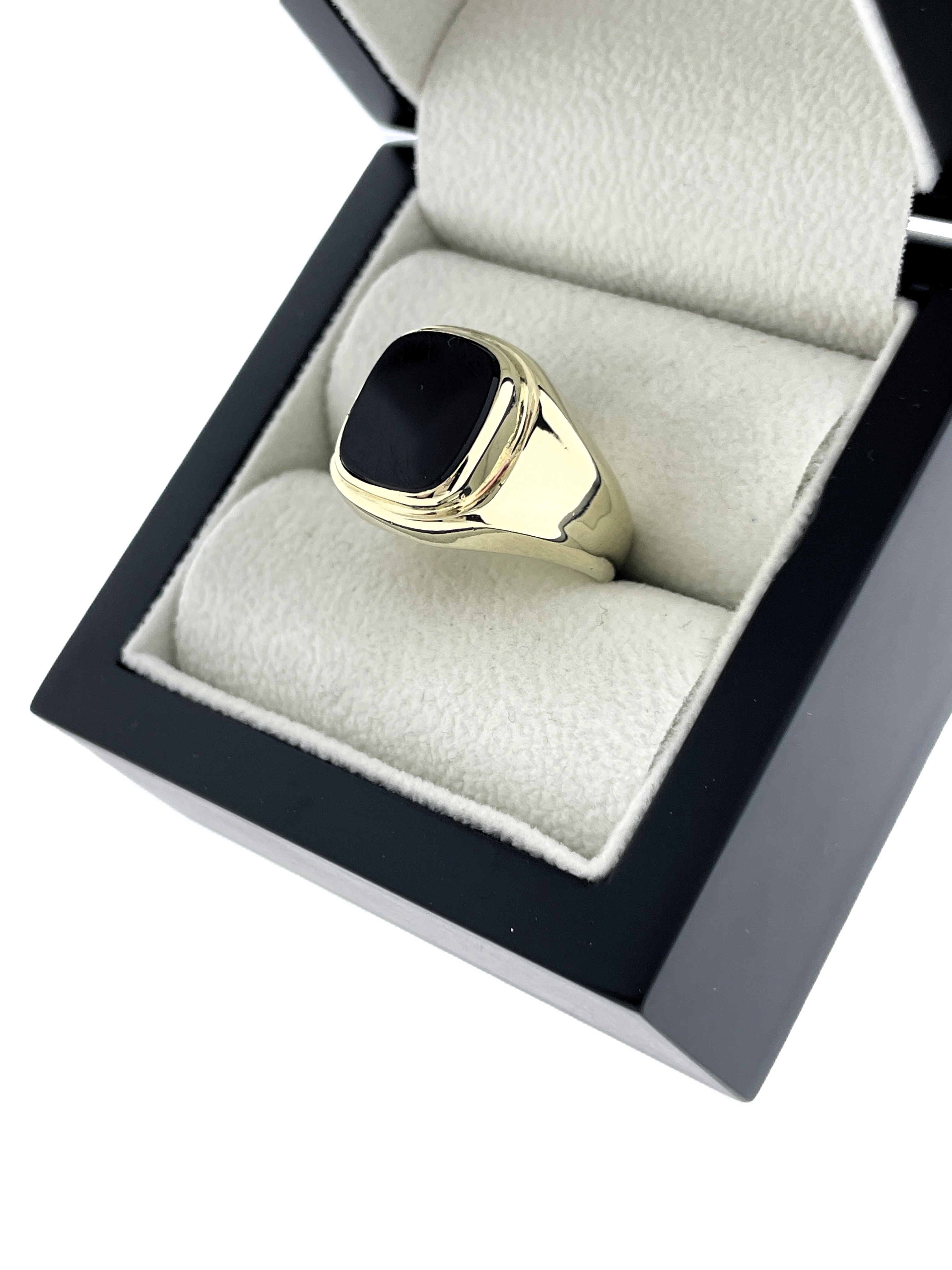 14 Karaat Gouden Heren Zegelring Onyx Klassiek Model