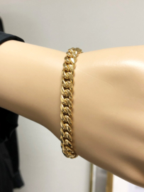 18 K Gouden Gourmet Schakel Armband - 17,5 cm / 11 g / 8 mm