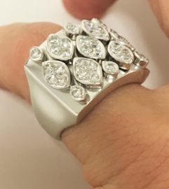 Grove 18 K Witgouden Bandring 0.50 crt Diamant H/VS2 - 16,9 g
