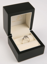 Antiek Witgouden Ring 0.30 crt Briljantgeslepen Diamant