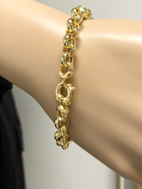 14 K Gouden Jasseron Schakel Armband - 19 cm / 7.5 mm