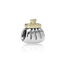 PANDORA 790475 Clutch Purse Charm Zilver / Goud - Retired