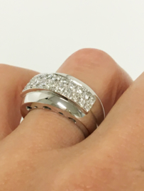 Zware 18 K Witgouden Bandring 1,0 crt Diamant Top Wesselton - 17 g