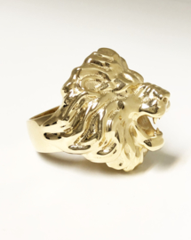 Grote 14 K Gouden Mannen Ring Leeuwenkop - 11,2 g / 2,8 cm