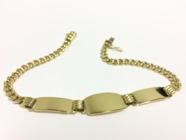 14 K Gouden Plaat Armband (3 Platen) - 20,5 cm / 12,7 g
