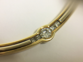 14 K Gouden Gewalst Vossenstaart Collier 0.5 crt Diamant  TW / VS1- 45 cm