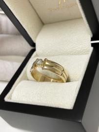 Aller Spanninga 14 K Gouden Bandring 0.25 Crt Diamant G-VVS1