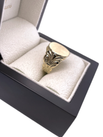 Antiek 14 Karaat Gouden Dames Zegelring Floraal