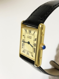 Must de Cartier Tank Large Quartz Roman Ivory Dial - 2 Jaar Cartier Garantie