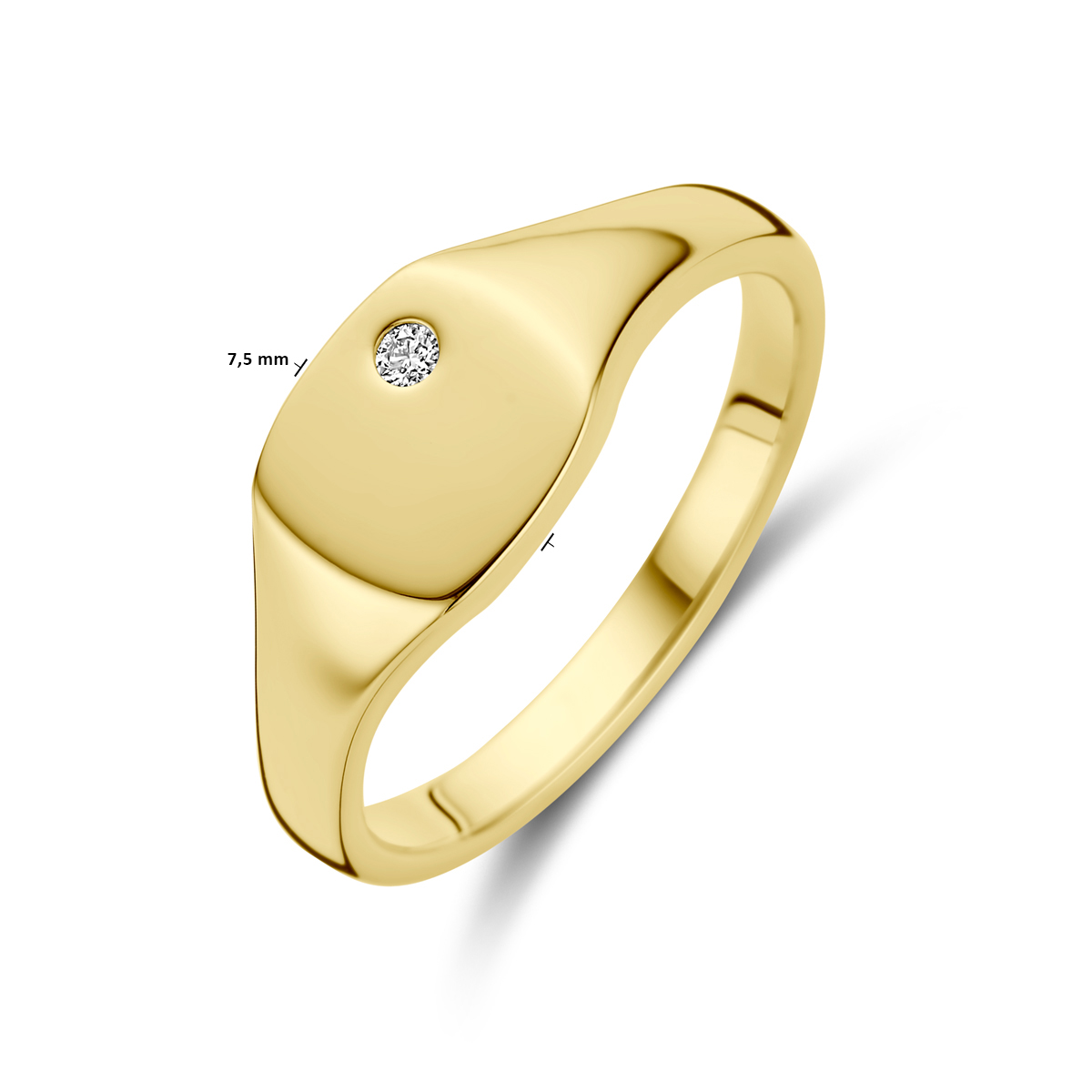 14 Karaat Graveerring Briljant Geslepen Diamant 0.02 ct  H/SI