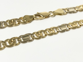 18 K Bicolor Gouden Gucci Schakel Ketting - 66 cm / 33,6 g